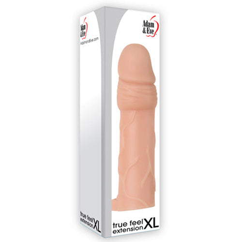 Adam & Eve True Feel Extension XL 3.5 in. Realistic Penis Extender Sling Beige - Pinkfoxxx