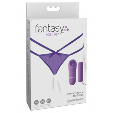 Pipedream Fantasy For Her Petite Panty Thrill-Her Panty & Remote-Controlled Rechargeable Bullet Vibrator Purple - Pinkfoxxx