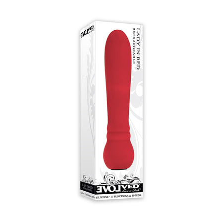 Evolved Lady in Red Rechargeable Silicone Bullet Vibrator Red