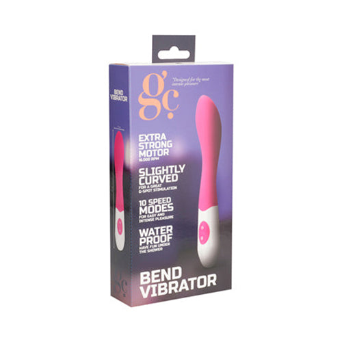 GC 10-Speed Silicone Bend Curved G-Spot Vibrator Pink - Pinkfoxxx