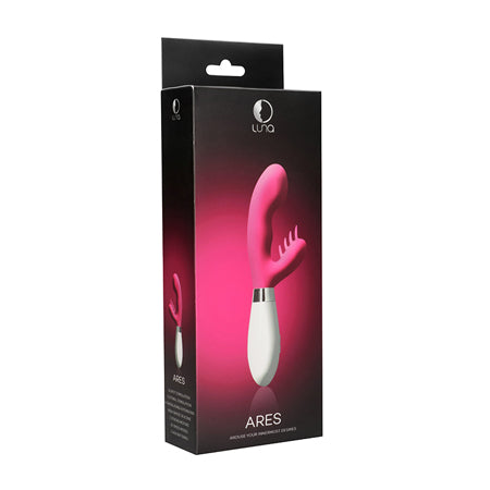 Luna Ares 10-Speed Silicone Dual Stimulation Vibrator Pink - Pinkfoxxx