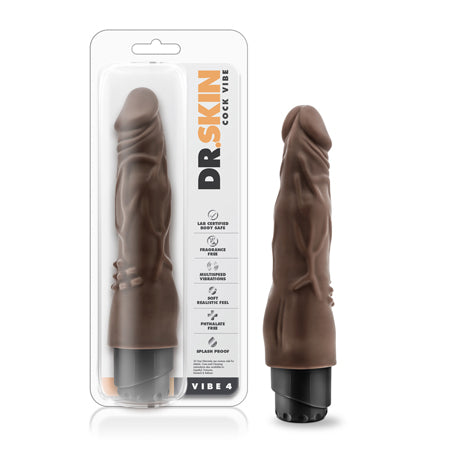 Blush Dr. Skin Vibe 4 Realistic 8 in. Vibrating Dildo Brown - Pinkfoxxx