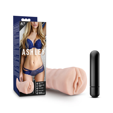 Blush M for Men Ashley Vagina Stroker with Bullet Vibrator Beige
