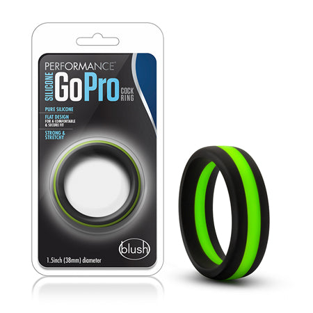 Blush Performance Silicone Go Pro Cock Ring Black/Green/Black - Pinkfoxxx