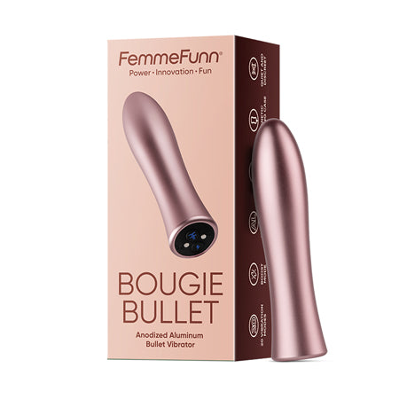 FemmeFunn Bougie Bullet Rechargeable Aluminum Vibrator Rose Gold