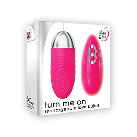 Adam & Eve Turn Me On Love Bullet Rechargeable Remote-Controlled Silicone Egg Vibrator Pink - Pinkfoxxx