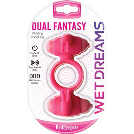 Wet Dreams Dual Fantasy Cock Ring- Pink - Pinkfoxxx