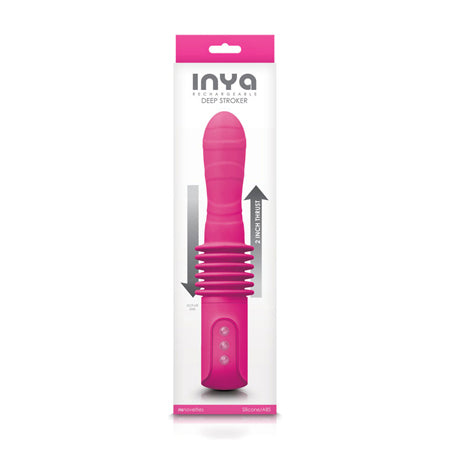 INYA Deep Stroker Rechargeable Thrusting Vibrator Pink - Pinkfoxxx