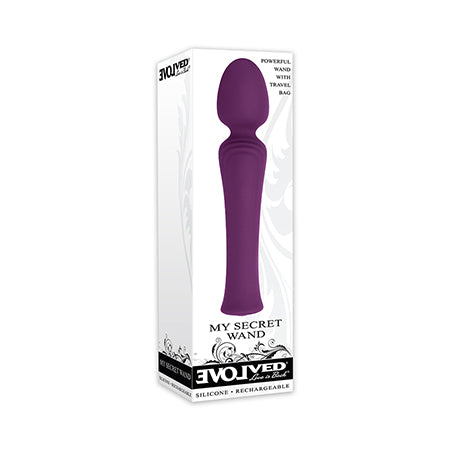 Evolved My Secret Wand Rechargeable Silicone Wand Vibrator Purple - Pinkfoxxx