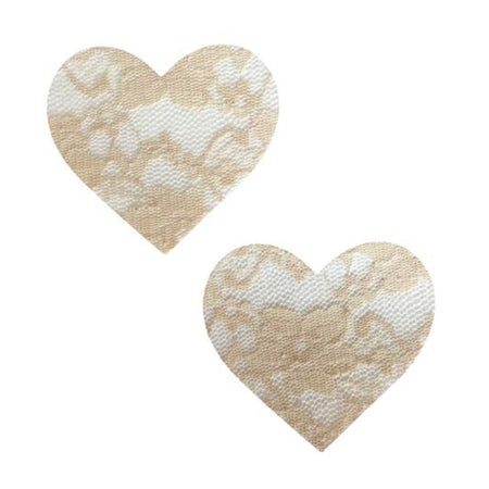 Neva Nude Toffee Lace I Heart U Pasties - Pinkfoxxx