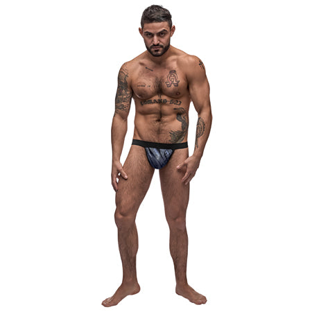 Male Power Blue Streak Posing Strap Blue OS - Pinkfoxxx