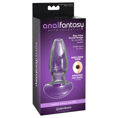 Pipedream Anal Fantasy Elite Collection Large Anal Gaper Glass Tunnel Plug Clear - Pinkfoxxx