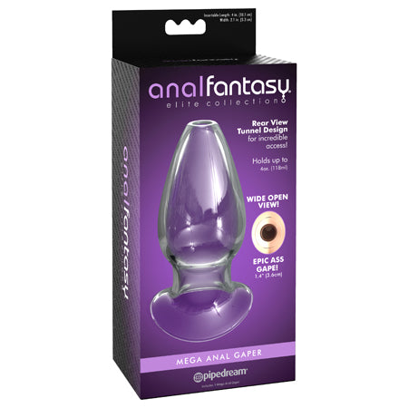 Pipedream Anal Fantasy Elite Collection Mega Anal Gaper Glass Tunnel Plug Clear - Pinkfoxxx