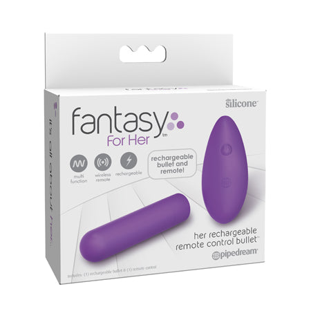 Pipedream Fantasy For Her Her Rechargeable Remote Control Bullet Silicone Vibrator Purple - Pinkfoxxx