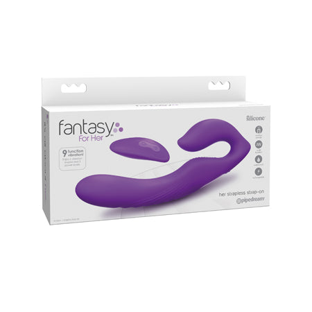 Pipedream Fantasy For Her Rechargeable Remote-Controlled Silicone Her Ultimate Strapless Strap-On Purple - Pinkfoxxx