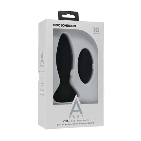 A-Play Vibe Experienced Rechargeable Silicone Anal Plug with Remote Black - Pinkfoxxx