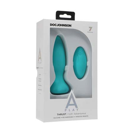 A-Play Thrust Adventurous Rechargeable Silicone Anal Plug with Remote Teal - Pinkfoxxx