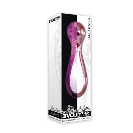 Evolved Starlite Light-Up Rechargeable Chrome Mini Vibrator Pink - Pinkfoxxx