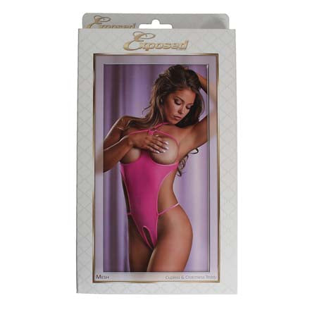 Magic Silk Mesh Cupless & Crotchless Teddy Purple S/M - Pinkfoxxx