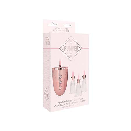 Shots Pumped Rechargeable 3-Speed Automatic Clitoral & Nipple Pumps Pink