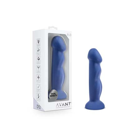 Blush Avant D12 Suko 8 in. Dual Density Silicone Dildo with Suction Cup Indigo - Pinkfoxxx