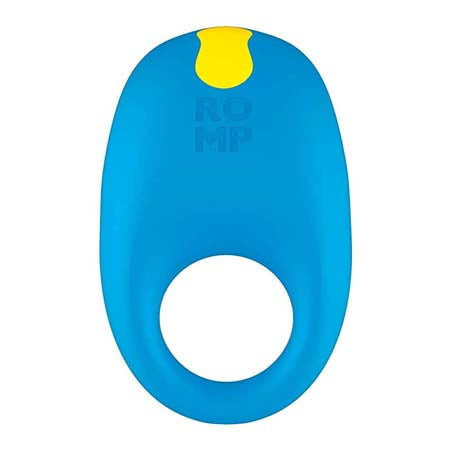 ROMP Juke Rechargeable Silicone Vibrating Penis Ring Light Blue - Pinkfoxxx