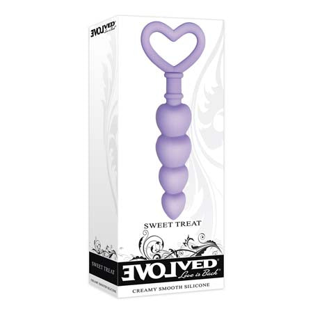 Evolved Sweet Treat Heart-Shaped Beaded Silicone Anal Plug Light Purple - Pinkfoxxx