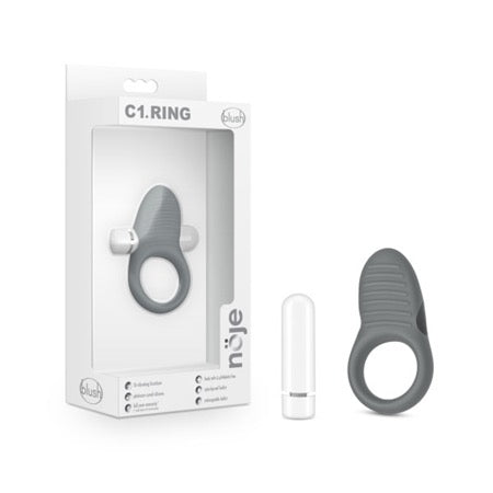 Blush Noje C1.Ring Rechargeable Vibrating Silicone Cockring Slate - Pinkfoxxx