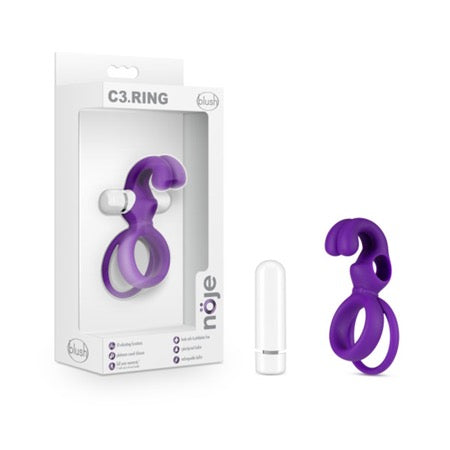 Blush Noje C3.Ring Rechargeable Vibrating Silicone Cockring Iris - Pinkfoxxx