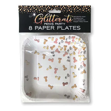 Glitterati Penis Party Paper Plates 8-Pack - Pinkfoxxx