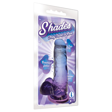 Shades Medium 7in Jelly TPR Gradient Dong Blue and Violet