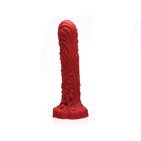 Tantus Groove Textured Dildo True Blood Red (bag) - Pinkfoxxx