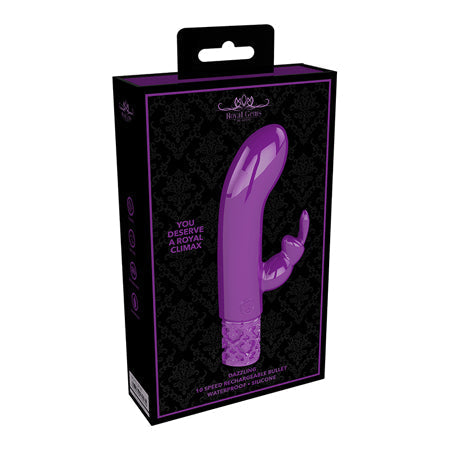 Shots Royal Gems Dazzling Rechargeable Silicone Miniature Rabbit Vibrator