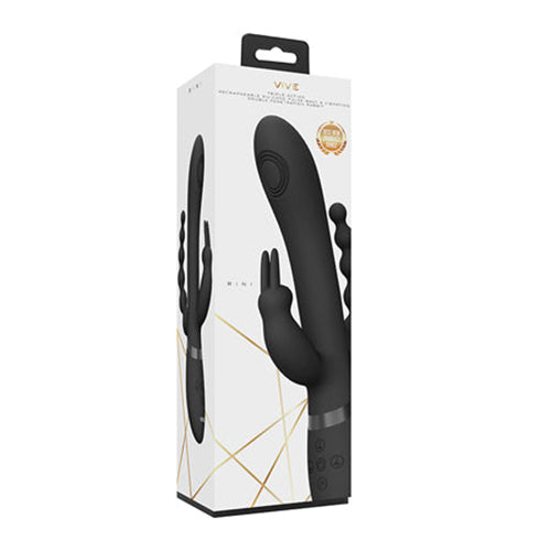 VIVE RINI RECHARGEABLE TRIPLE-MOTOR PULSE-WAVE DUAL ENTRY SILICONE RABBIT VIBRATOR