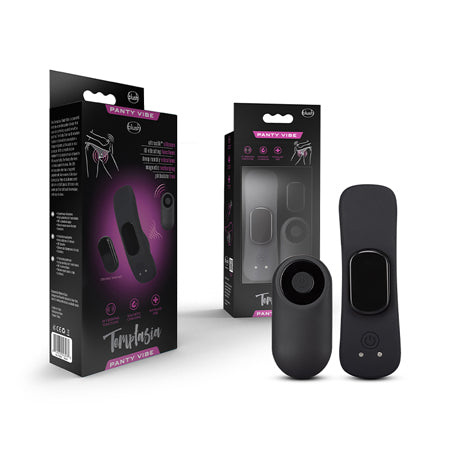 Blush Temptasia Panty Vibe Rechargeable Remote-Controlled Silicone Wearable Vibrator Black - Pinkfoxxx