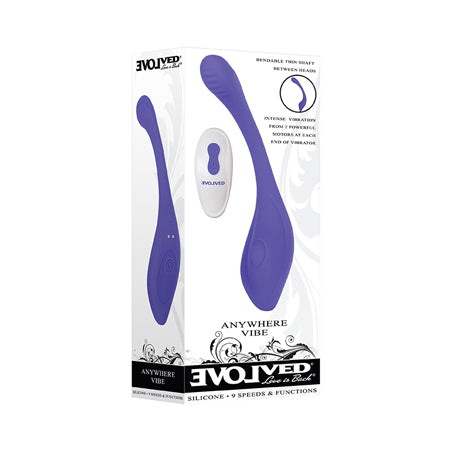 Evolved Anywhere Vibe Rechargeable Remote-Controlled Poseable Silicone Vibrator Blue - Pinkfoxxx