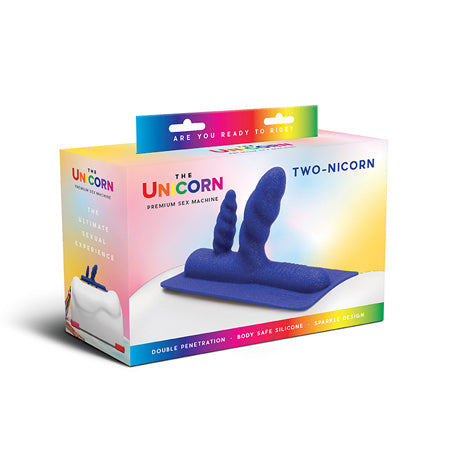 The Unicorn Two-Nicorn Textured Double Penetration Silicone Attachment - Pinkfoxxx