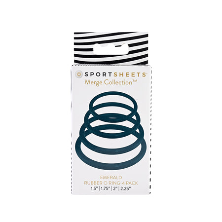 Sportsheets Merge Collection Emerald Rubber O-Ring 4-Pack - Pinkfoxxx