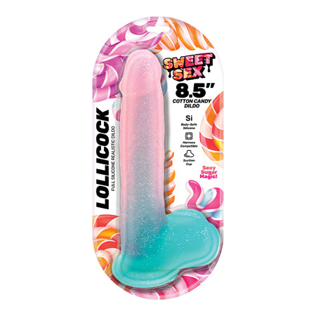 Sweet Sex Lollicock Dildo With Suction Cup Cotton Candy 8.5 in.