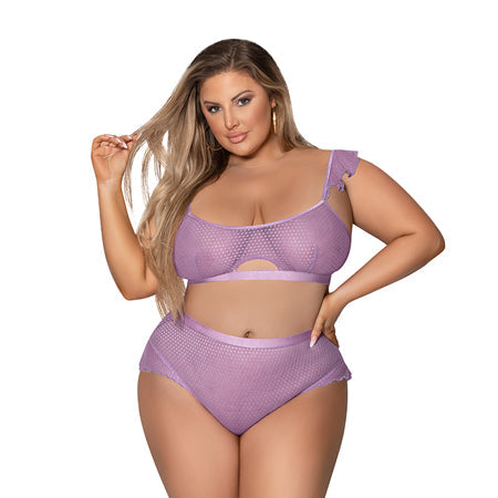 Magic Silk Girl Next Door Bralette & Panty Lilac Queen Size - Pinkfoxxx