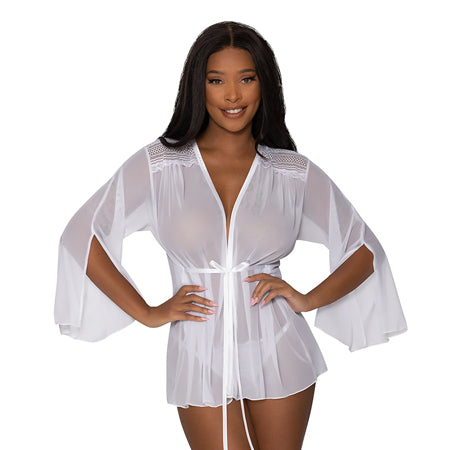 Magic Silk Modern Romance Short Robe White S/M - Pinkfoxxx