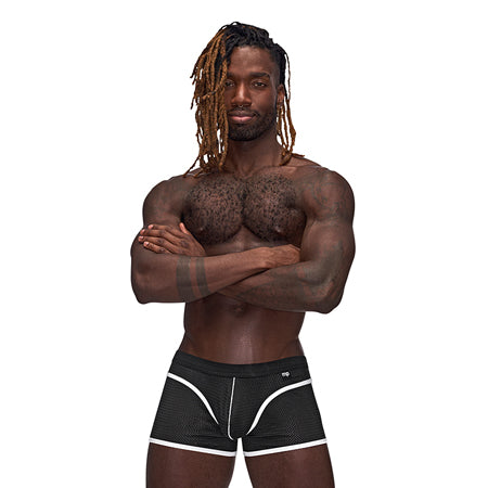 Male Power Sport Mesh Sport Mini Short Black M - Pinkfoxxx