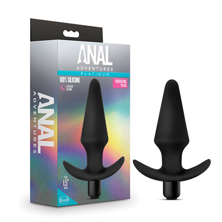 Blush Anal Adventures Platinum Silicone Vibrating Plug Black - Pinkfoxxx