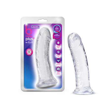 Blush B Yours Plus Roar n' Ride 8 in. Dildo with Suction Cup Clear - Pinkfoxxx