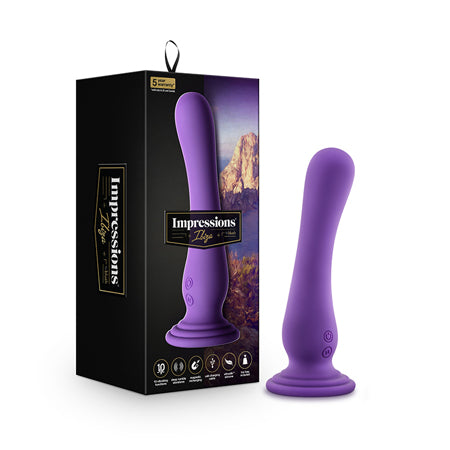 Blush Impressions Ibiza Rechargeable Silicone 7.75 in. Vibrating Dildo with Suction Cup Plum - Pinkfoxxx