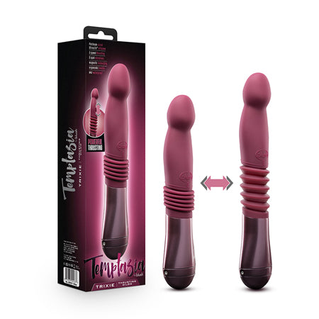 Blush Temptasia Trixie Rechargeable 10 in. Silicone Thrusting Dildo Wine - Pinkfoxxx