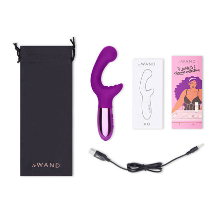 Le Wand XO Rechargeable Double-Motor Wave Silicone Dual Stimulation Vibrator Dark Cherry - Pinkfoxxx