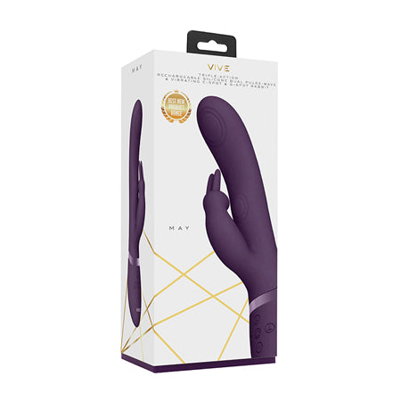 VIVE MAY RECHARGEABLE DUAL PULSE-WAVE SILICONE RABBIT VIBRATOR