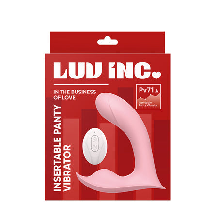 Luv Inc Pv71 Insertable Panty Vibrator Rechargeable Remote-Controlled Silicone Wearable Dual Stimulator