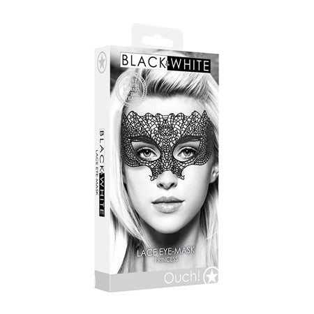 Ouch! Black & White Princess Lace Eye Mask Black